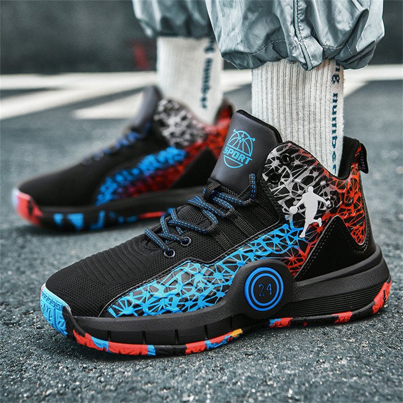 Kids Basketball Shoes High Top Sneakers Non-Slip Breathable Comfortable for Boys Girls
