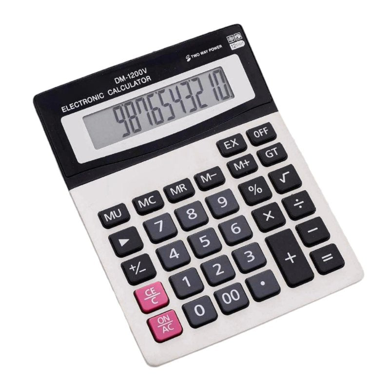 Large Screen Desktop Calculator with 12 Digit Display and Ergonomic Buttons