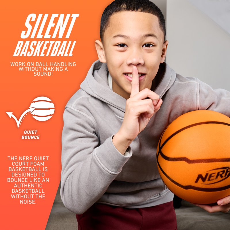 Silent Foam Basketball - Official Size Indoor Dribbling & Practice Ball
