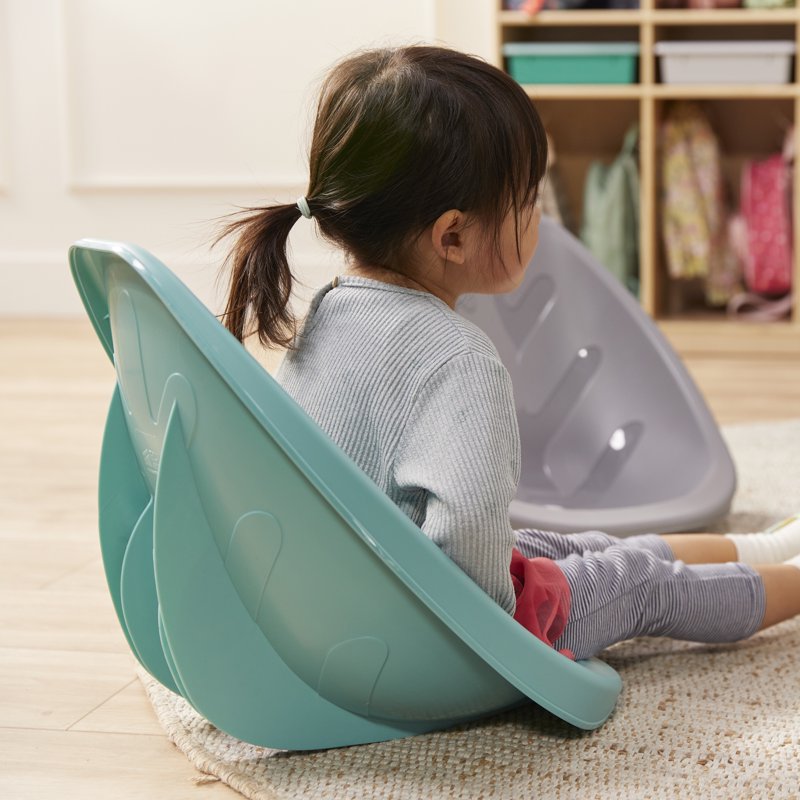 Plastic Leaf Scoop Floor Seat Set - Classroom Flexible Seating, 6 Pieces