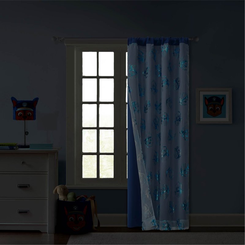 Kids Blackout Curtain Panel with Sheer Layer - Paw Patrol Character Options