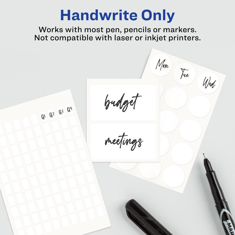 White File Folder Labels 5/8 x 2-3/4 Inch Permanent Self-Adhesive Pack of 156