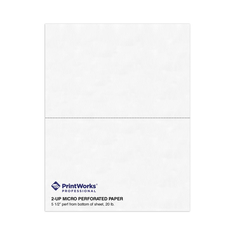 Half Sheet Perforated Printer Paper 8.5 x 11 White 2500 Sheets - Office Use