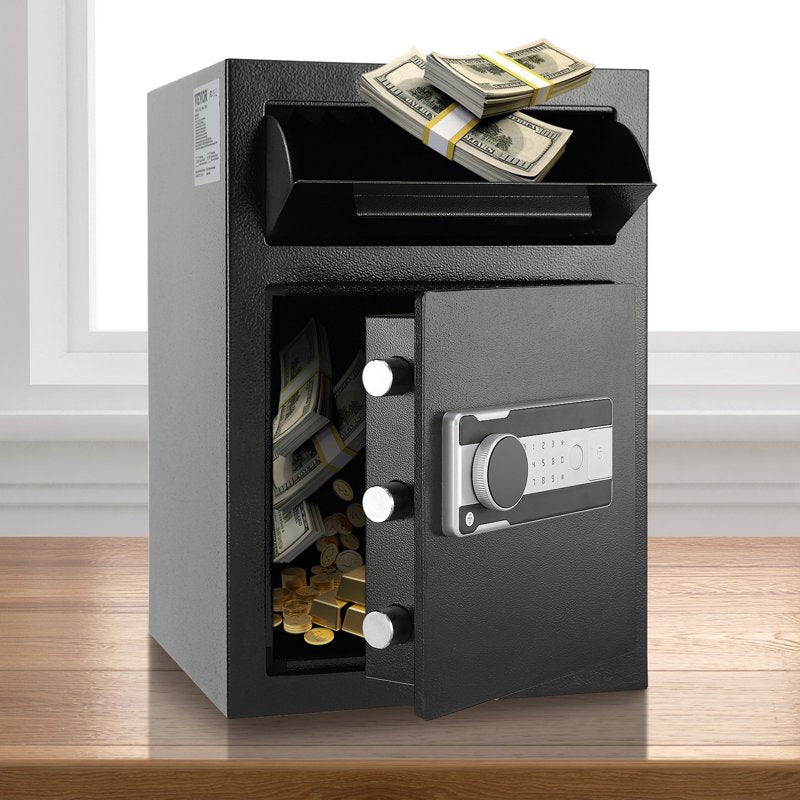 Depository Safe Box with Drop Slot and Emergency Keys - 2.5C Carbon Steel Security Safe