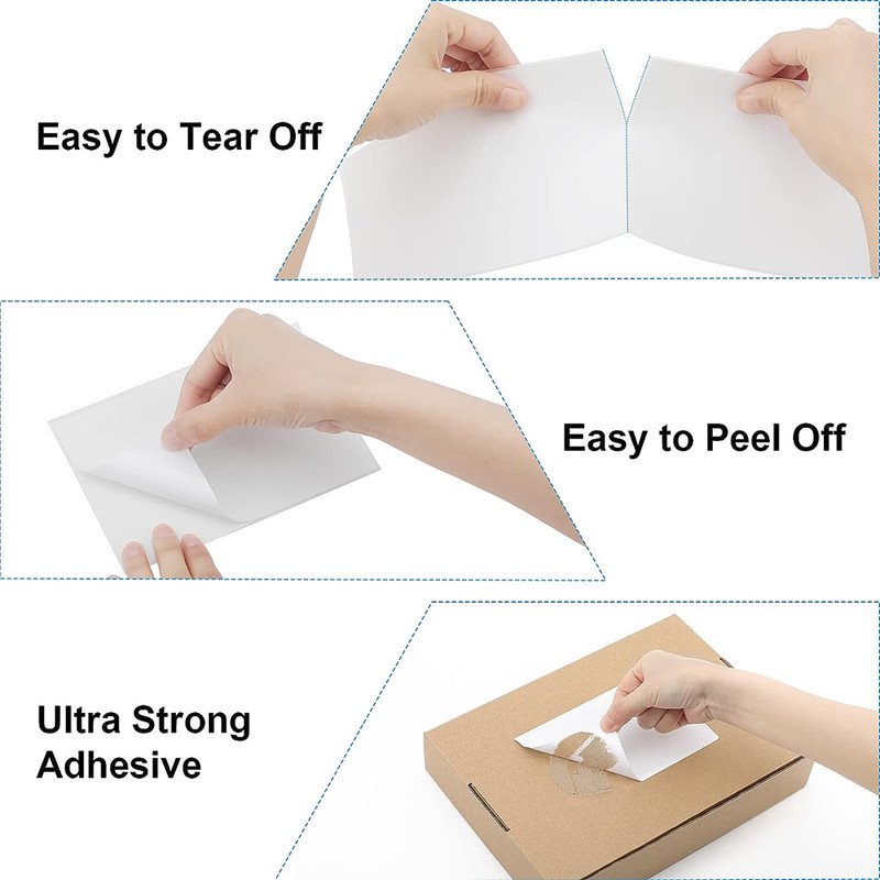 100 Pack 4 x 6 Inch Fanfold Thermal Shipping Labels Self-Adhesive Blank
