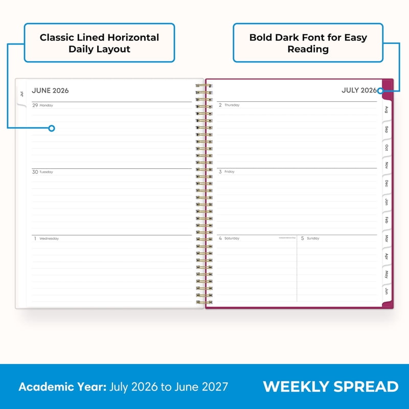 Academic Planner 2026-2027 | Blue Sky Mahalo Daily & Monthly Organizer