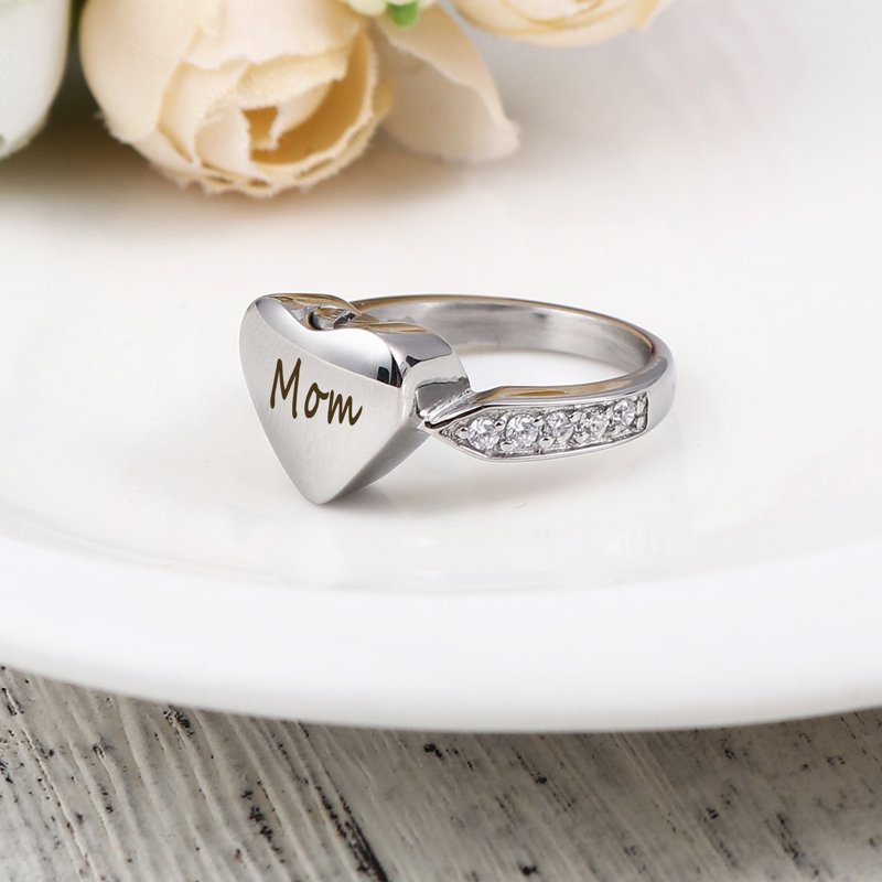 Personalized Cremation Ring with Custom Engraving & Free Jewelry Box - Memorial Keepsake