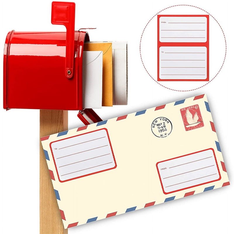 Universal Address Mailing Label Stickers - Self-Adhesive Handwritten Labels for Envelopes and Shipping - Pack of 50