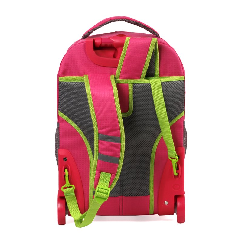 Kids' 18-Inch Rolling Backpack for School and Travel, Pink