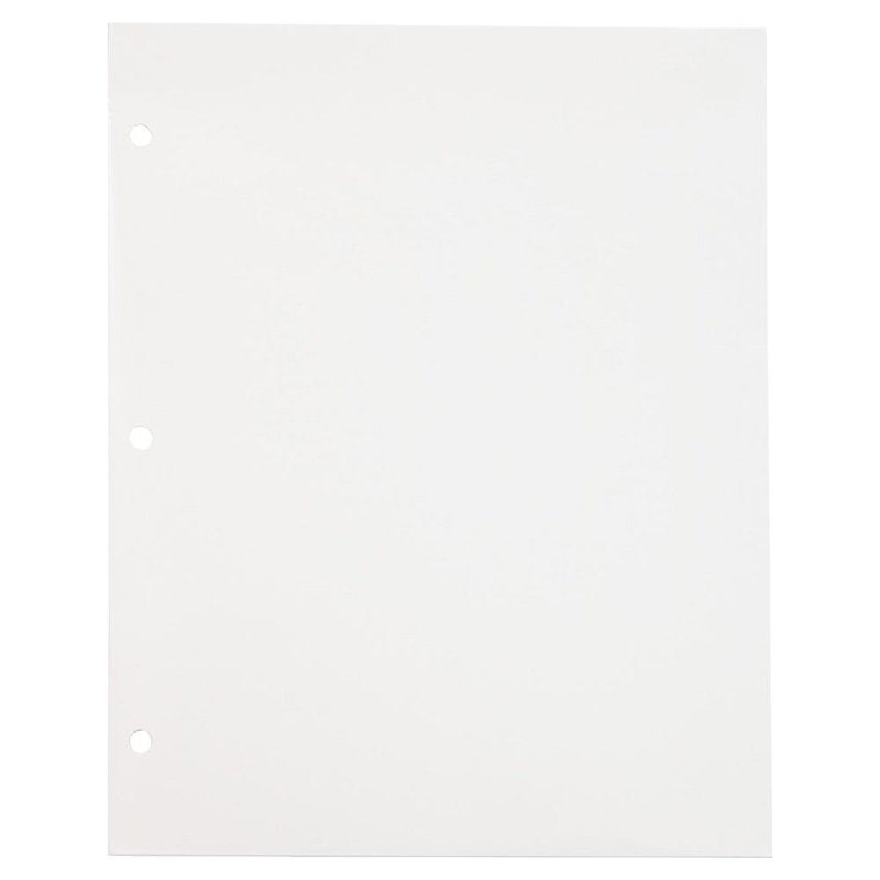 White Laminated Pocket Folder with 3-Hole Punch - 3 Pack
