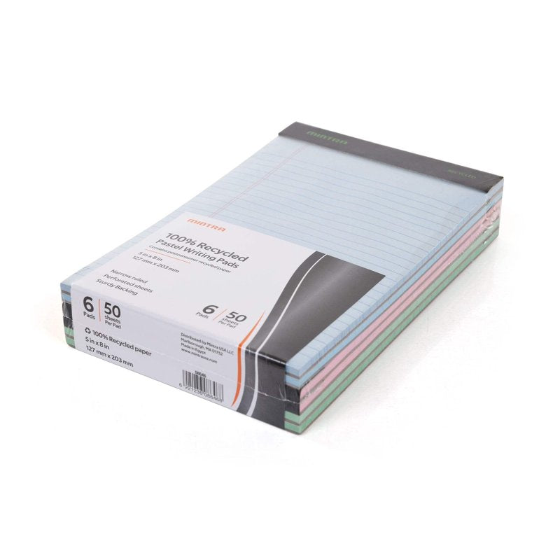 Recycled Writing Pads - Eco-Friendly 6 Pack for Note-Taking & Office Use