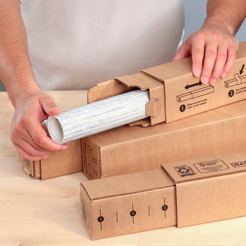 Adjustable Corrugated Mailing & Shipping Tube Set - 6 Pack, 20-38 Inches