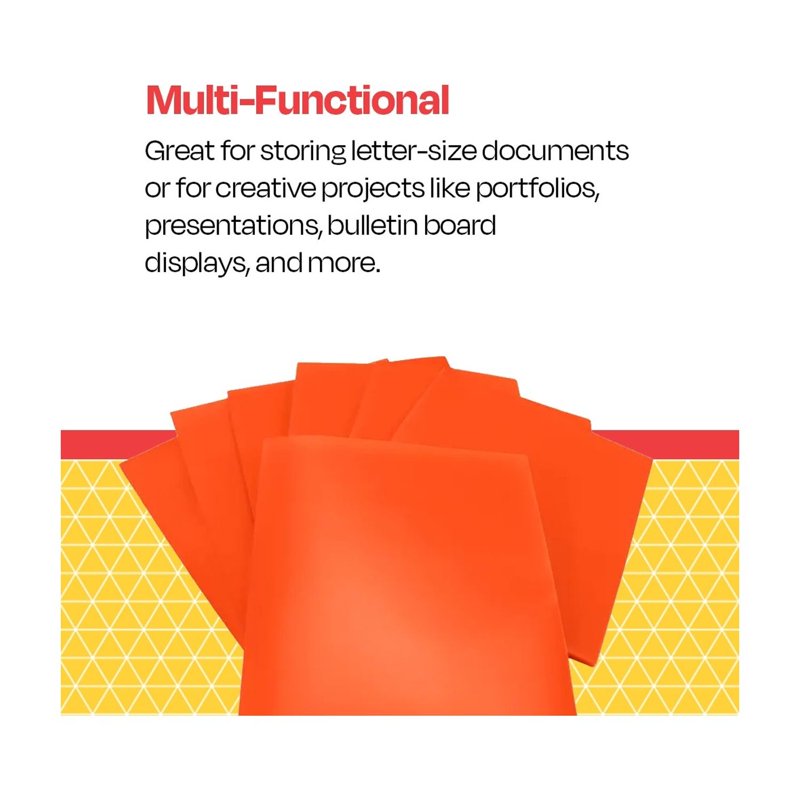 2-Pocket Poly Folder Pack - Durable Office Document Organizer