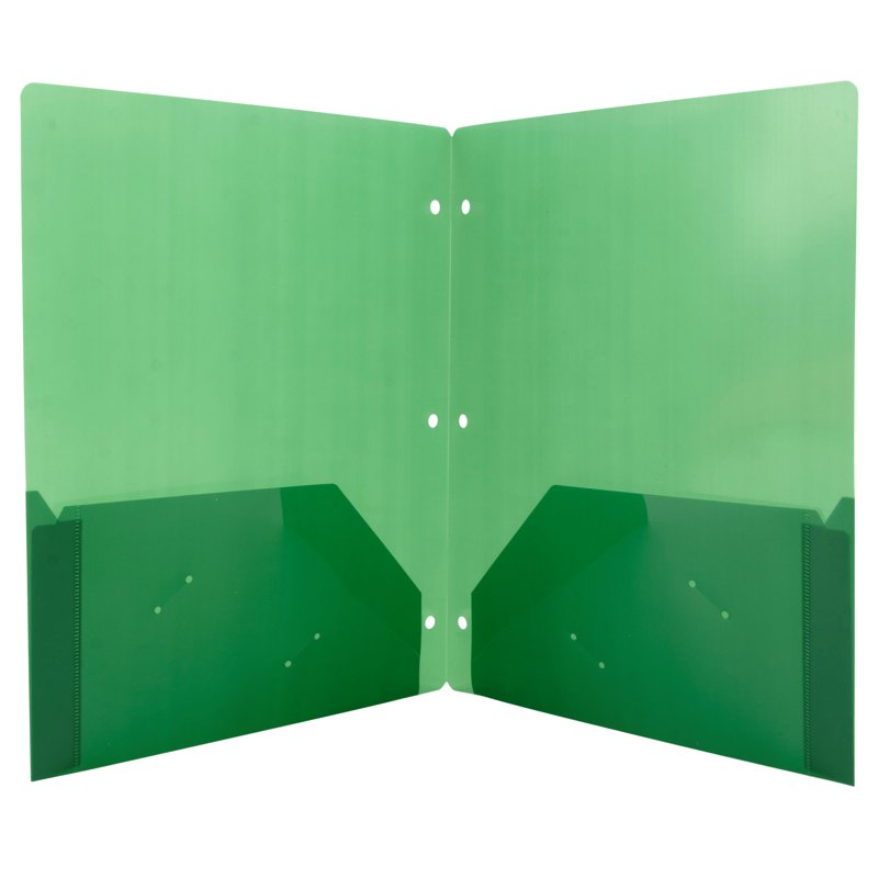 100 Pack Two-Pocket Translucent Hole-Punch Folders, 11.5 x 9.5 in - Assorted Colors (Trailmaker)