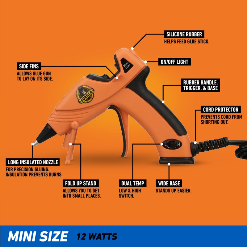 Mini Dual-Temp Hot Glue Gun with Precision Nozzle - Craft & Repair Tool