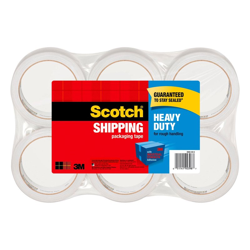Heavy Duty Packaging Tape 8-Pack - Clear Strong Shipping Tape