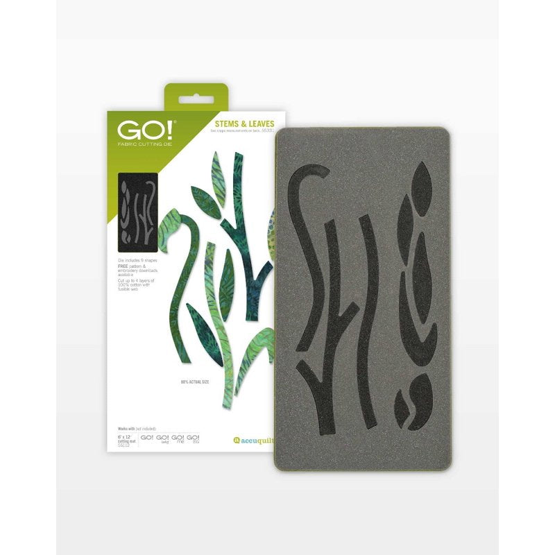 Go! Stems & Leaves Die for Quilting and Appliqué - Fabric Cutter Accessory