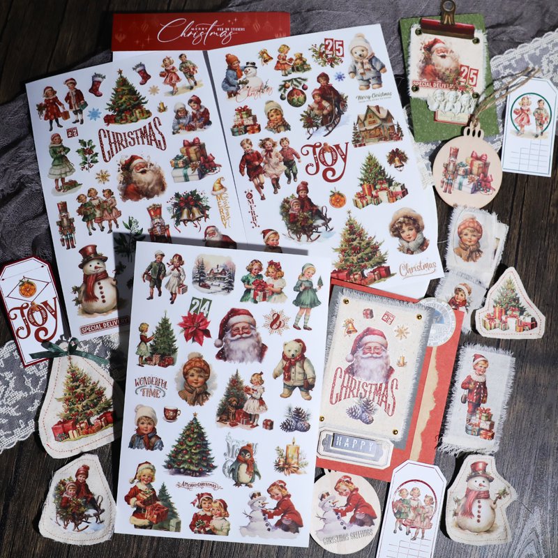 Christmas Rub-On Transfer Sheets for Crafts - Fabric, Wood, Paper, Scrapbooking