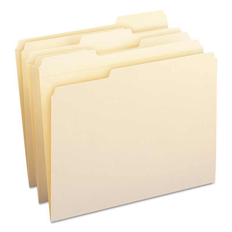 Reinforced Manila Folder Tabs 1/3 Cut for Letter Size File Organization