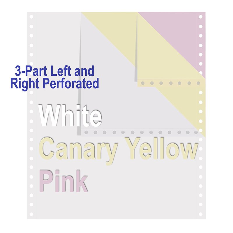 Premium Carbonless Computer Paper 9.5x11 Inch Multi-Part Perforated 1200 Sheets