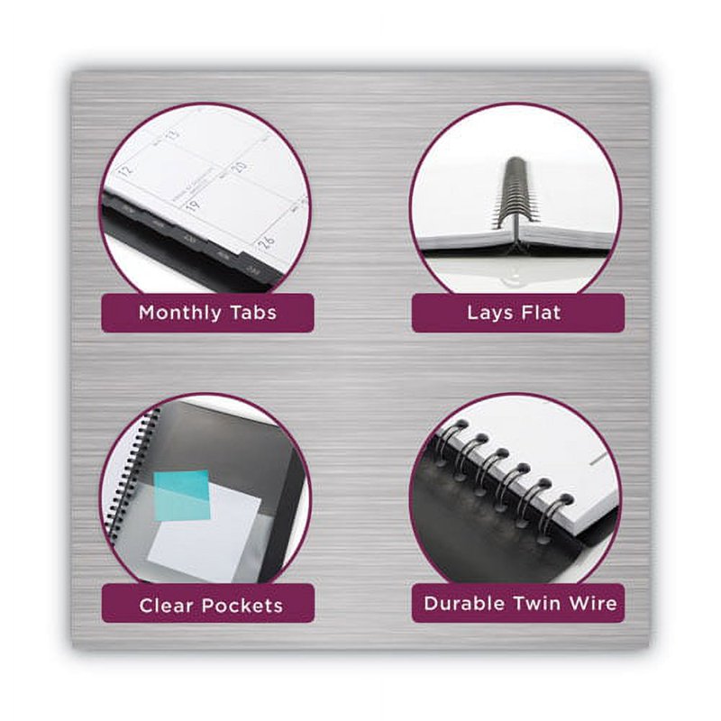 Monthly Planner Bundle 12-Month Dated Calendar with Note Pages - Black Cover