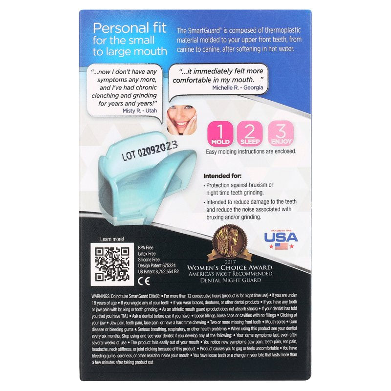 Dental Guard 2 Pack with Travel Case - Custom Fit Night Mouthguard for Teeth Grinding