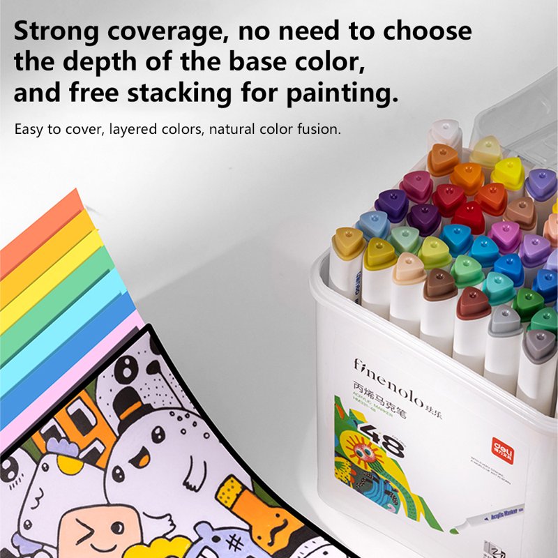 Acrylic Paint Markers Set for Wood, Rock & Canvas - 12 Colors
