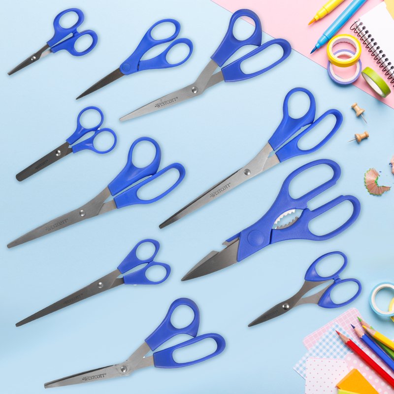 10-Piece Multipurpose Craft & Sewing Scissors Set with Stainless Steel Blades