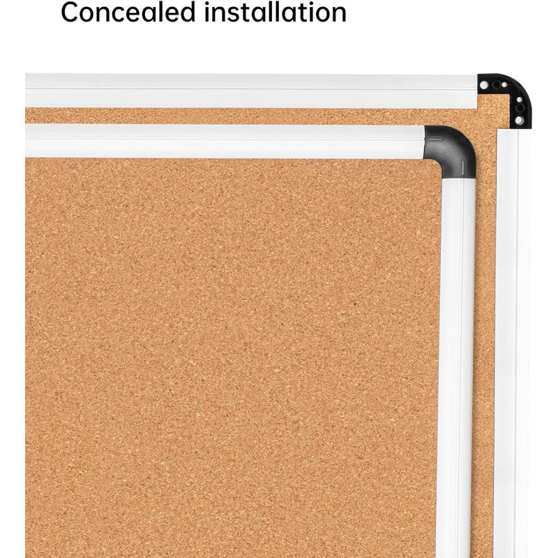 2-in-1 Magnetic Whiteboard and Cork Bulletin Board - 24 x 36 Inches