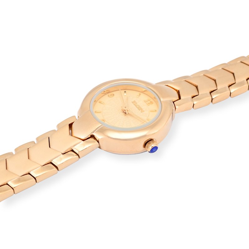 Women's Gold Analog Watch with Bracelet Strap - Elegant Waterproof Timepiece
