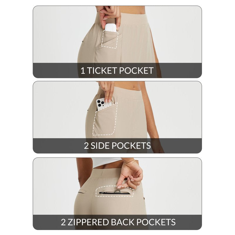 Baleaf Women’s Travel Biz Casual Pants with Pockets - Beige, Size L