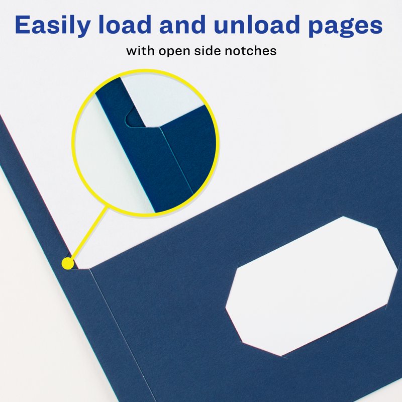 Blue Two Pocket Folders Pack of 25 - Holds 40 Sheets Each, Office & School Use