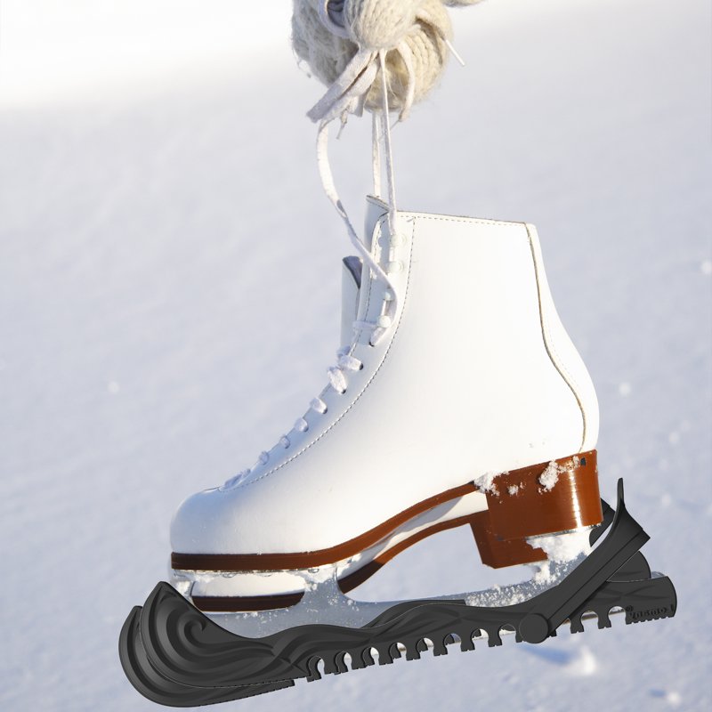 Adjustable Ice Skate Blade Guards Protector - Rubber Hockey & Figure Skates