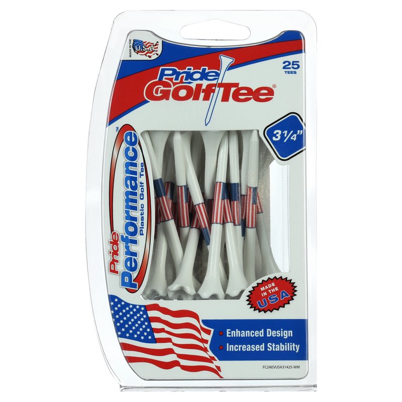 Golf Tees 3.25-Inch Plastic Low-Resistance Performance Tees - Durable Stability, Pack Options
