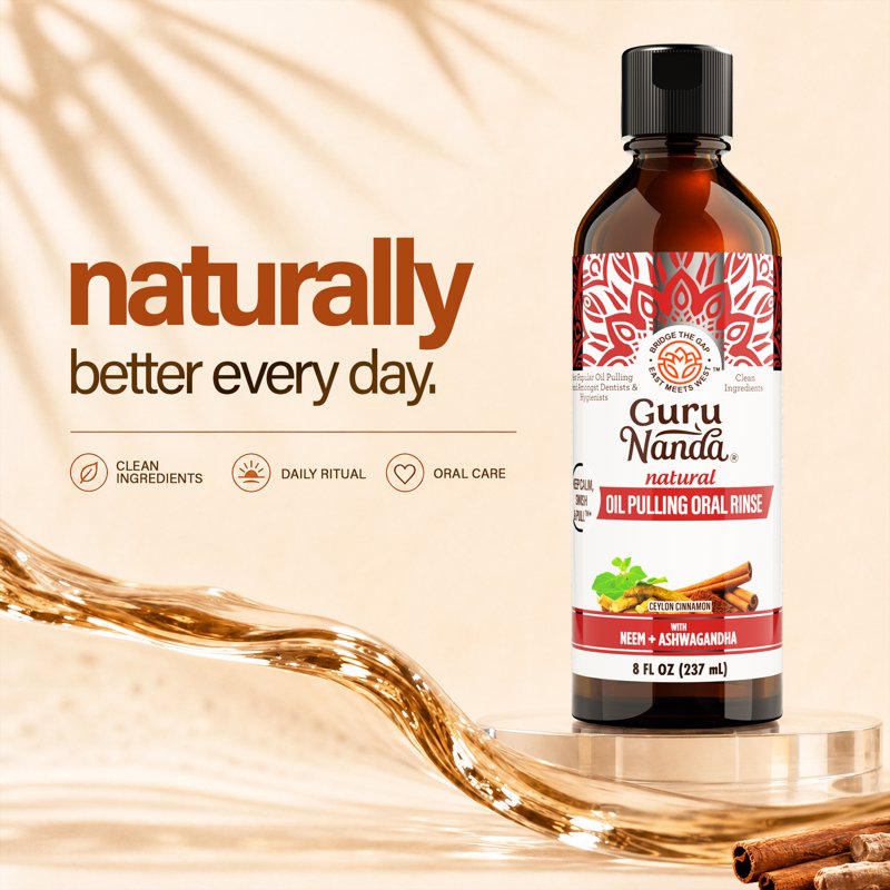Oil Pulling Mouthwash with Coconut Cinnamon & Herbal Extracts - 8 fl oz