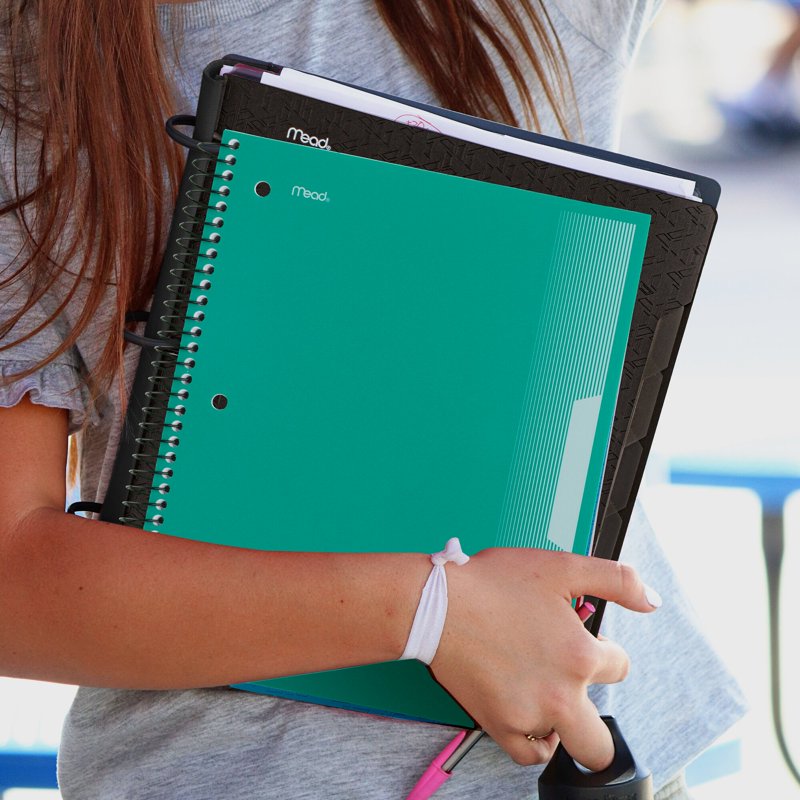 5-Subject Wide Ruled Spiral Notebook with Plastic Cover 8 x 10 - Pack of 12