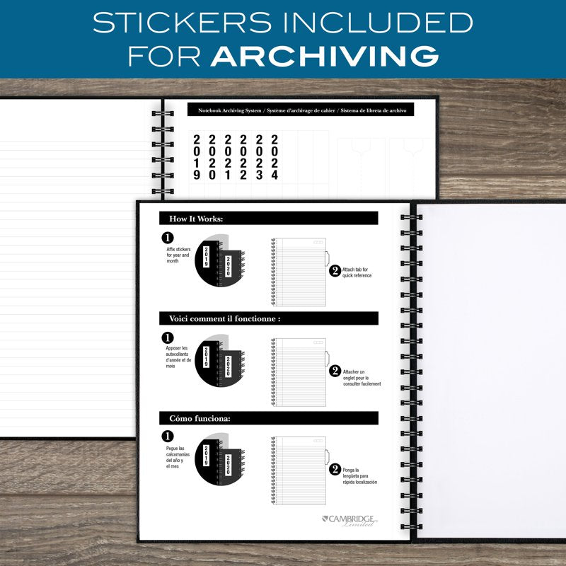 Legal Ruled Business Notebook with Pocket - 8x11 Hardcover Wirebound