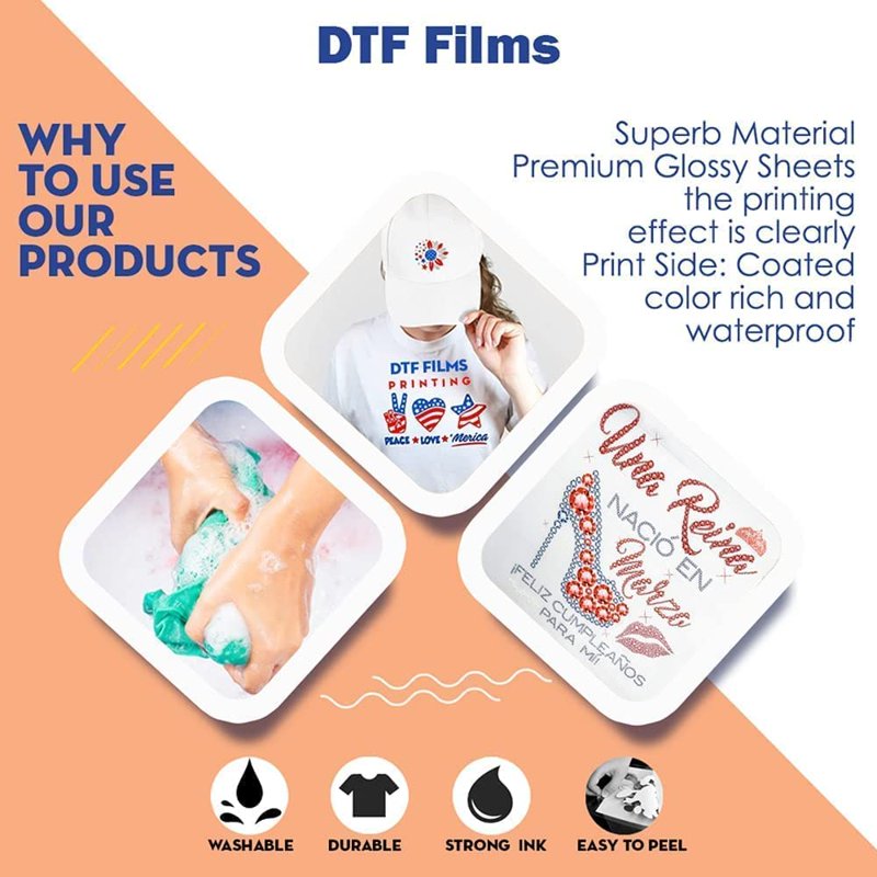 Premium DTF Transfer Film 13x19 Inches for DIY Fabric Printing - Matte Clear, 300 Sheets