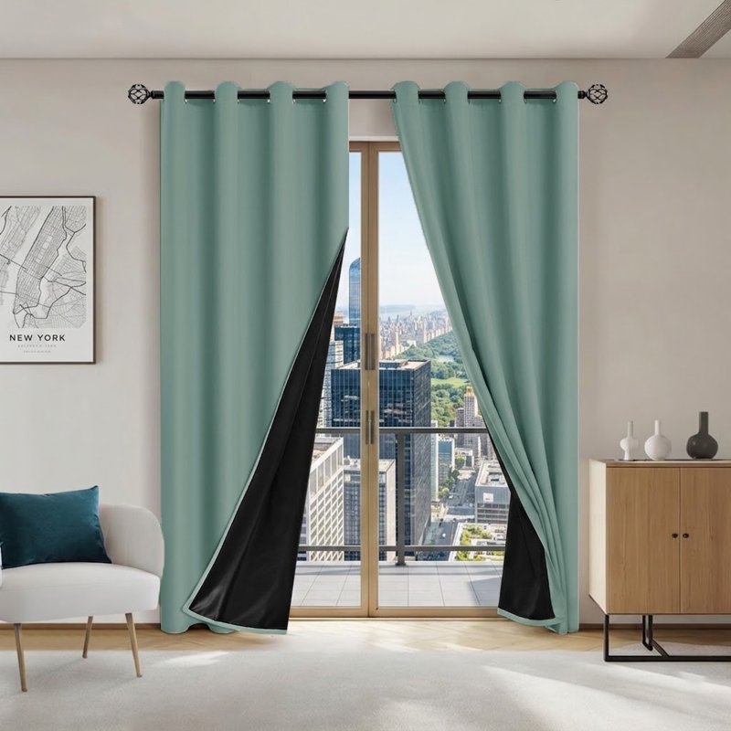 Blackout Window Curtains Pack of 2 Thermal Insulated Room Darkening Drapes