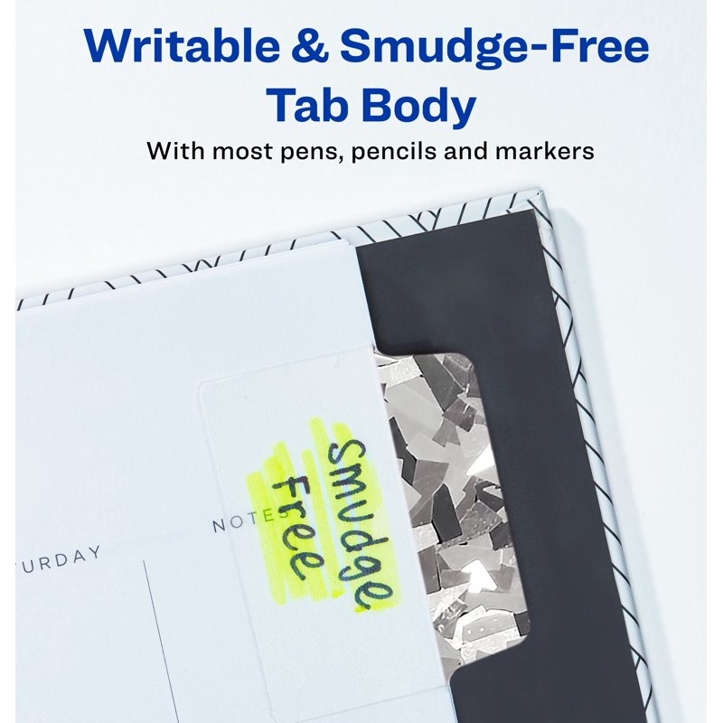 Repositionable Write-On Silver Tab Set - Multi-Use 2x1.5 Inch, 18 Pack