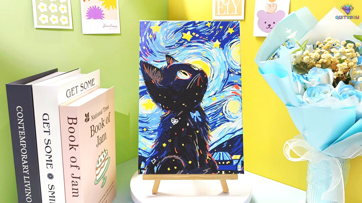 Paint by Numbers Kit for Adults Starry Night Canvas Art Frame 8x12 Inch