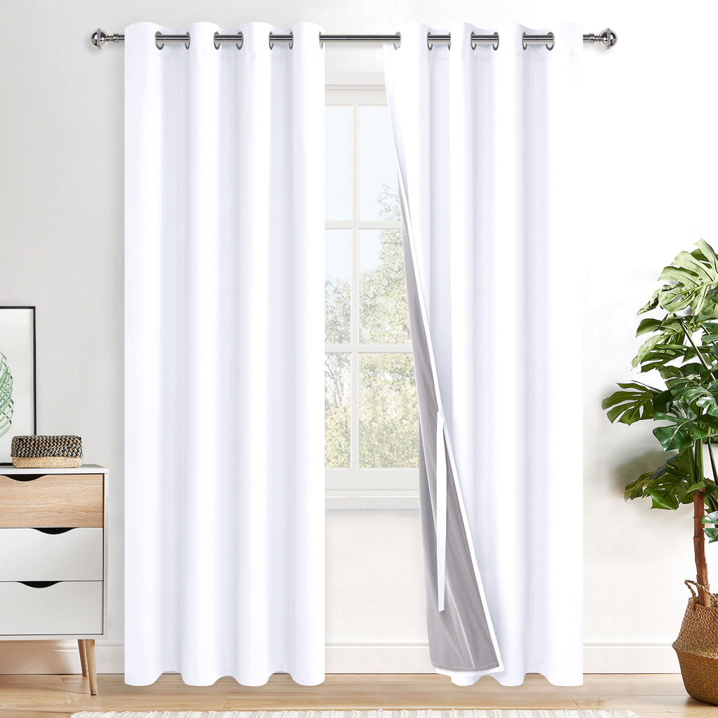 Blackout Curtains Set with Grommet Top for Bedroom & Living Room — Thermal Insulated, 2 Panels