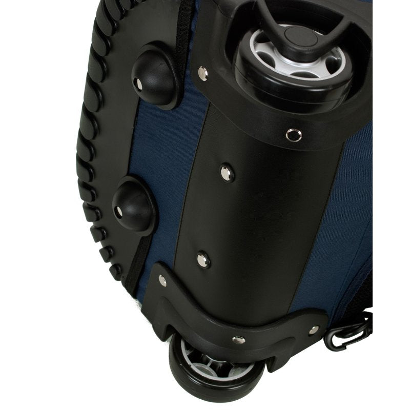 Navy Rolling Backpack R02 with Skate Wheels, T-Handle, Laptop Compartment