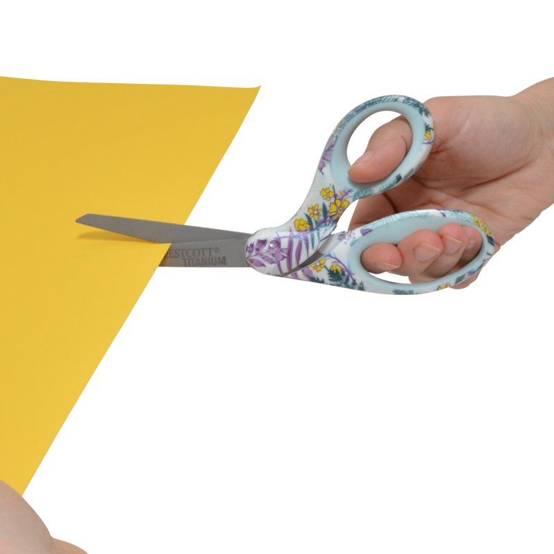 Fashion Scissors 8" Titanium Bonded Bent Floral - Westcott for Crafting & Sewing