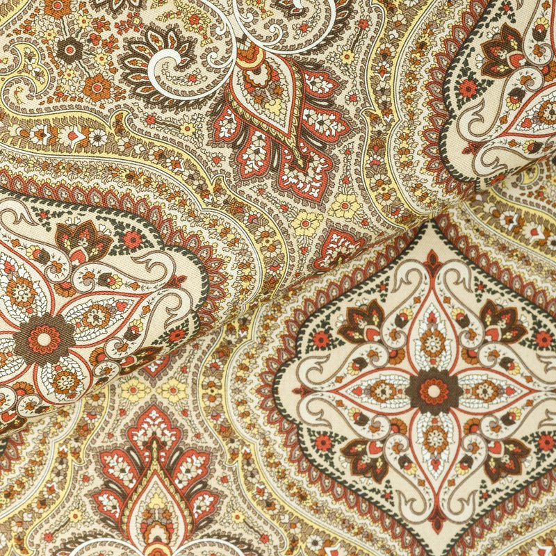 Cotton Duck Fabric for Quilting & Sewing - Paisley Brown 54 Inch Wide, 9 Yards Bolt