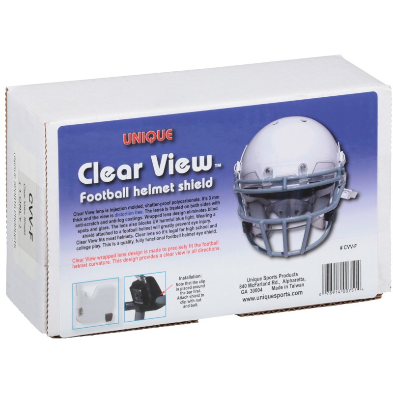 Clear Football Helmet Visor with Clips - Protective Sports Gear
