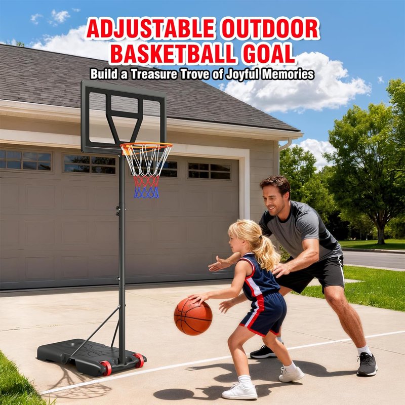 Portable Basketball Hoop 29 Inch Adjustable Height Outdoor Indoor Kids Teens