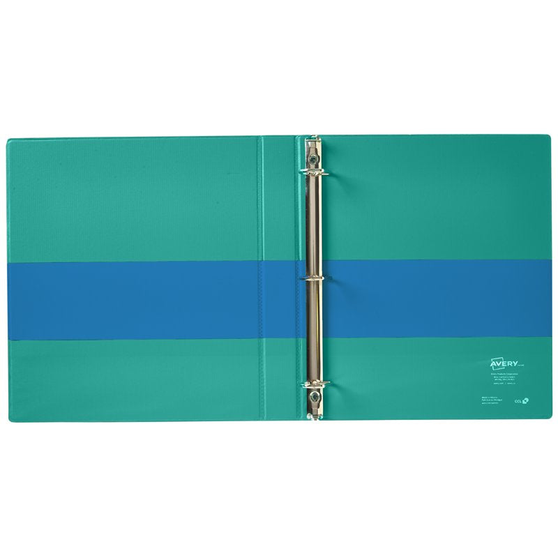 1-Inch Slant Ring Binder with Two-Tone Blue and Teal Cover, Holds 250 Sheets