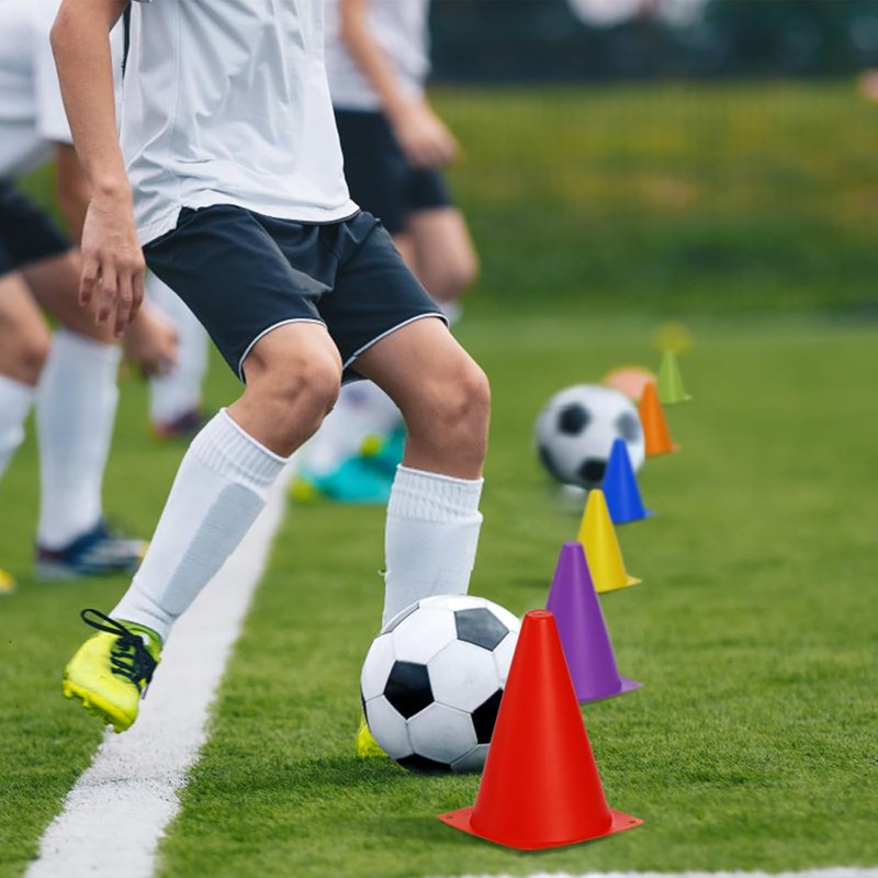 30 Pack 7-Inch Plastic Traffic Cones for Sports Training & Outdoor Activities