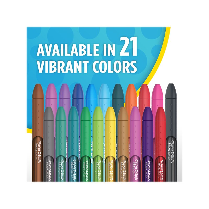Assorted Gel Pen Set with 0.7mm Medium Point - Retractable, Bright Colors, 22 Pack